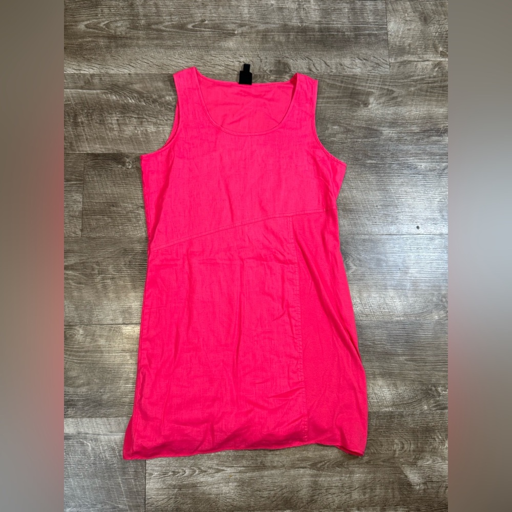 BLU CLOTHING WOMENS PINK 100% LINEN DRESS SIZE SMALL